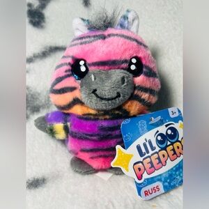 Jazwares Lil Peepers Collectible Wave 1– Rainbow Zebra 4” Plush Toy